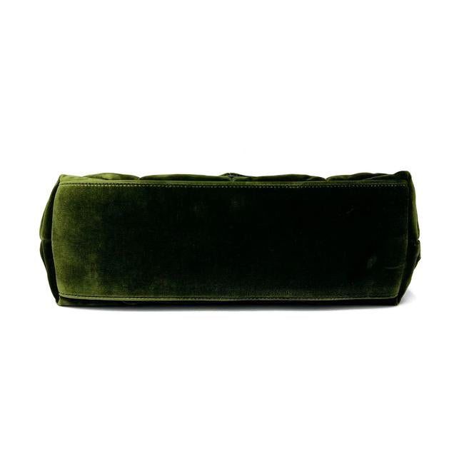 Saint Laurent Lou Small Quilted Puffer 2021 Green Velvet Shoulder Bag