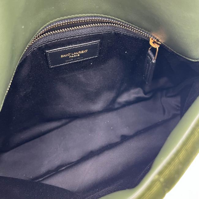 Saint Laurent Lou Small Quilted Puffer 2021 Green Velvet Shoulder Bag