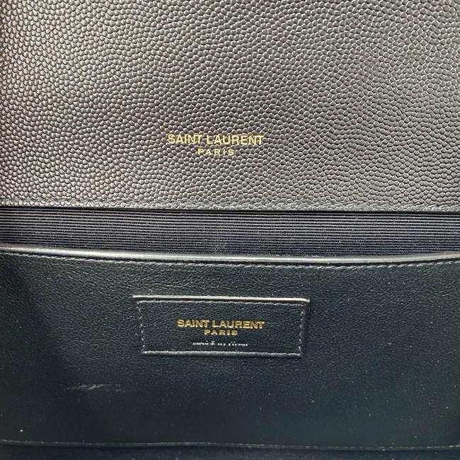 Saint Laurent Medium Envelope Monogram Matelasse Black Leather Shoulder Bag