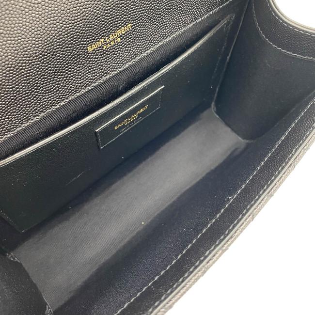 Saint Laurent Medium Envelope Monogram Matelasse Black Leather Shoulder Bag