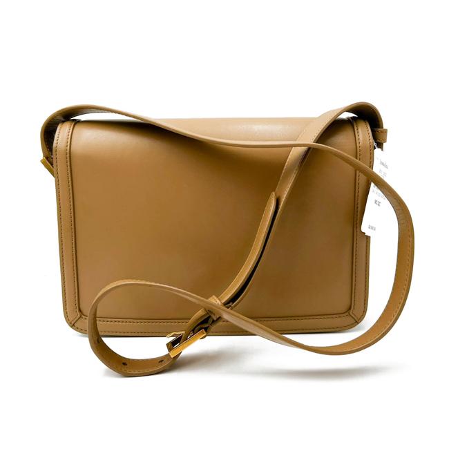 Saint Laurent Medium Solferino Monogram Beige Leather Shoulder Bag