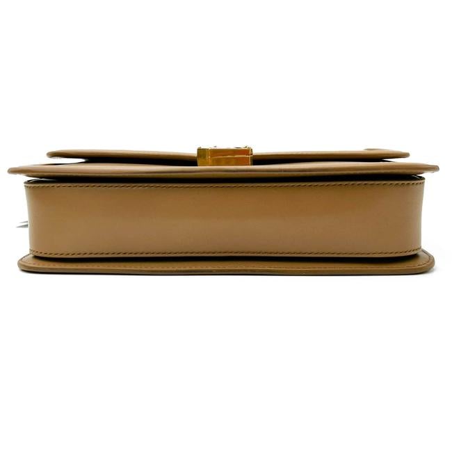 Saint Laurent Medium Solferino Monogram Beige Leather Shoulder Bag