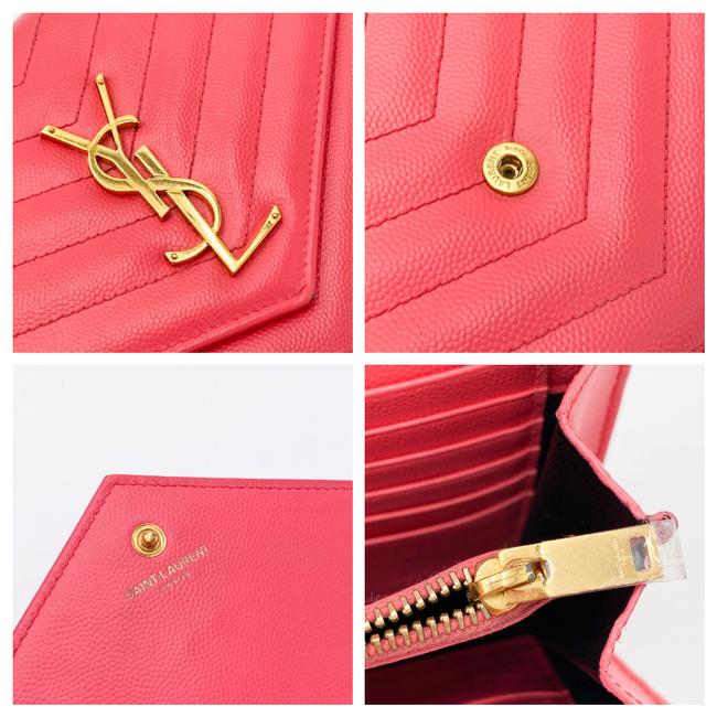 Saint Laurent Medium Wallet On A Chain Ghw Monogram Pink Leather Shoulder Bag