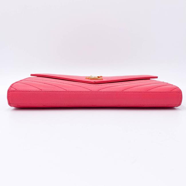 Saint Laurent Medium Wallet On A Chain Ghw Monogram Pink Leather Shoulder Bag
