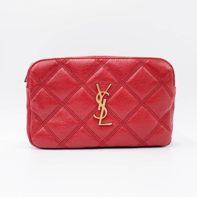 Saint Laurent Mini Becky Quilted Red Leather Cross Body Bag