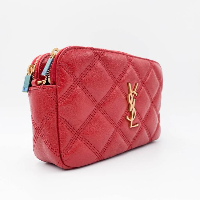Saint Laurent Mini Becky Quilted Red Leather Cross Body Bag