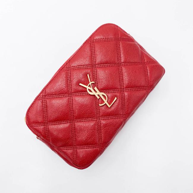 Saint Laurent Mini Becky Quilted Red Leather Cross Body Bag