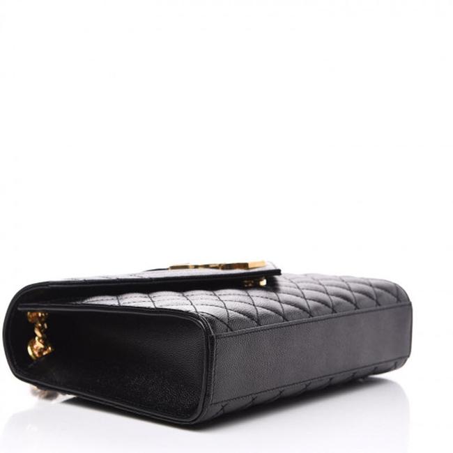Saint Laurent Monogram 2020 Envelope Medium Triquilt Ghw Gold Black Leather Shoulder Bag