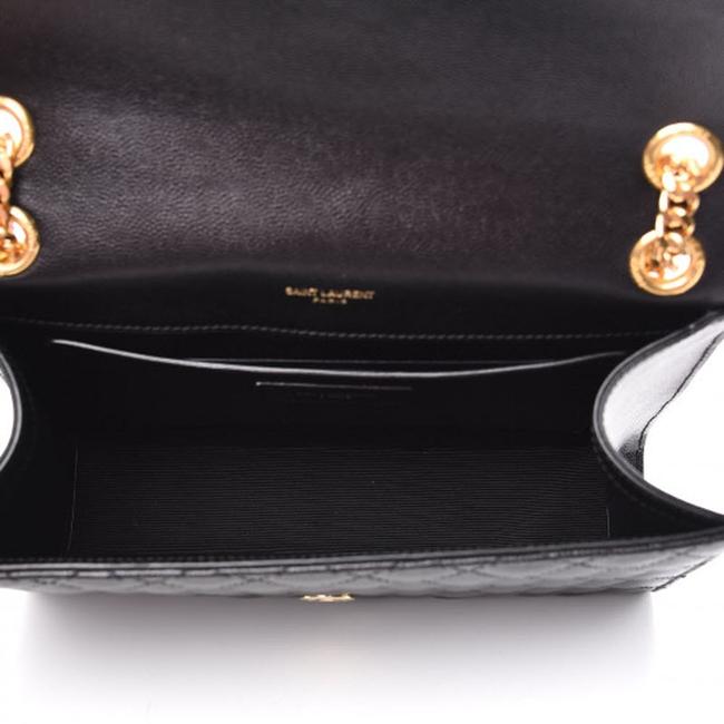 Saint Laurent Monogram 2020 Envelope Medium Triquilt Ghw Gold Black Leather Shoulder Bag