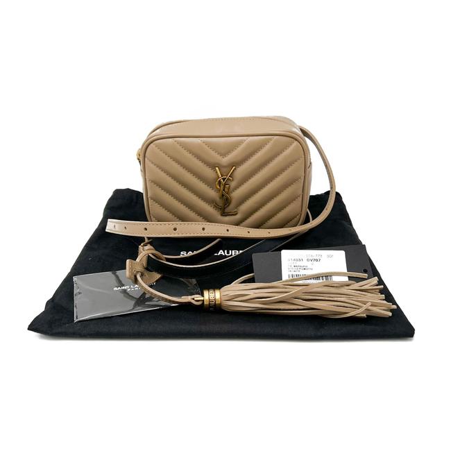 Saint Laurent Monogram Camera Belt Lou Beige Calfskin Leather Cross Body Bag