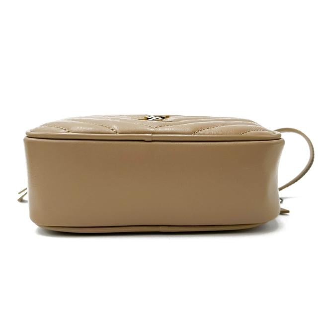 Saint Laurent Monogram Camera Belt Lou Beige Calfskin Leather Cross Body Bag
