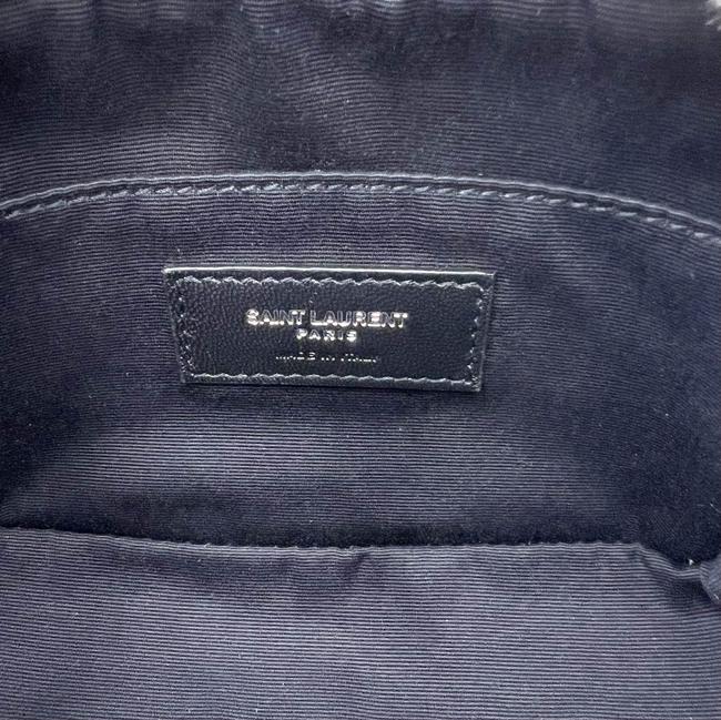 Saint Laurent Monogram Camera Belt Lou Grey Calfskin Leather Cross Body Bag