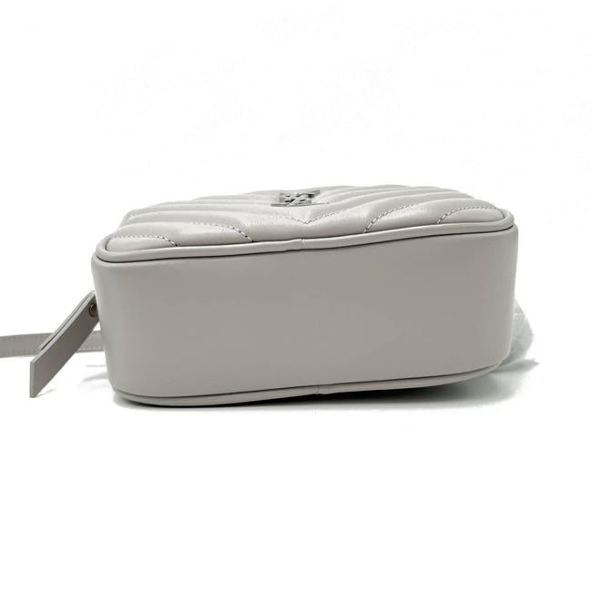 Saint Laurent Monogram Camera Belt Lou Grey Calfskin Leather Cross Body Bag