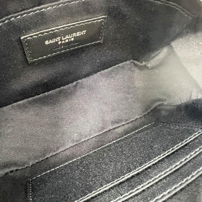Saint Laurent Monogram Camera Belt Lou Grey Calfskin Leather Cross Body Bag