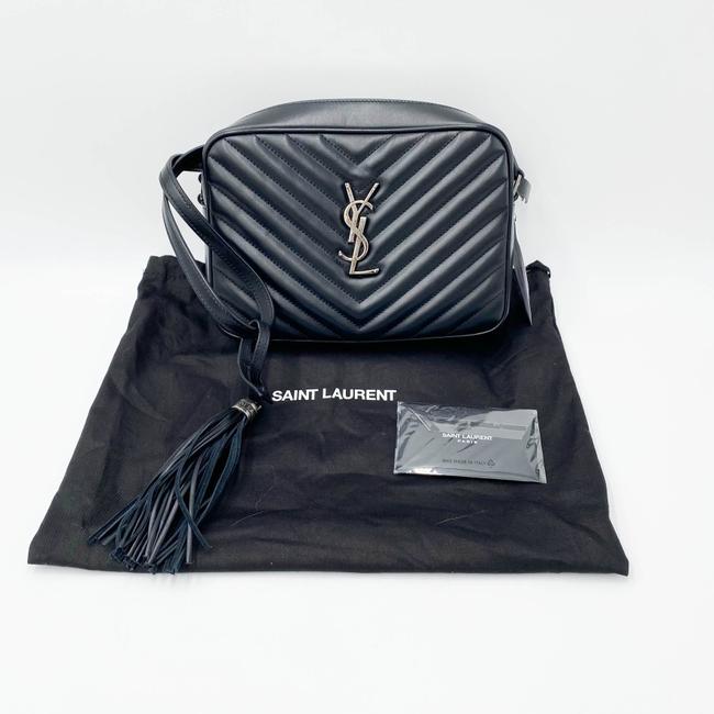 Saint Laurent Monogram Camera Lou Matelasse Black Calfskin Leather Cross Body Bag