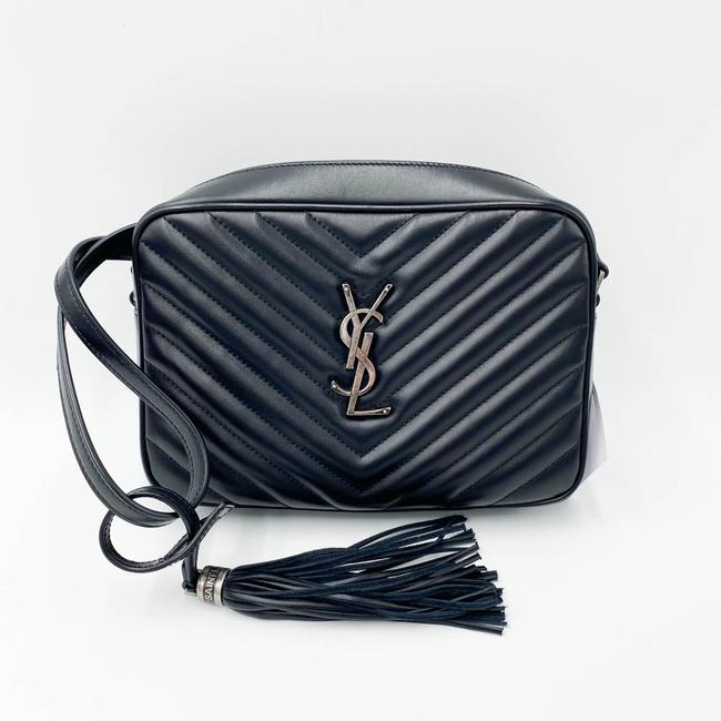 Saint Laurent Monogram Camera Lou Matelasse Black Calfskin Leather Cross Body Bag