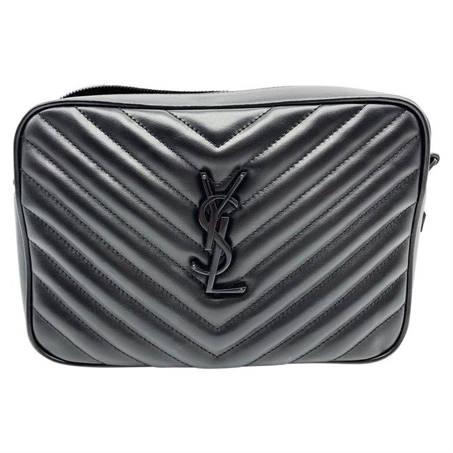 Saint Laurent Monogram Camera Lou Matelasse Black Calfskin Leather Cross Body Bag