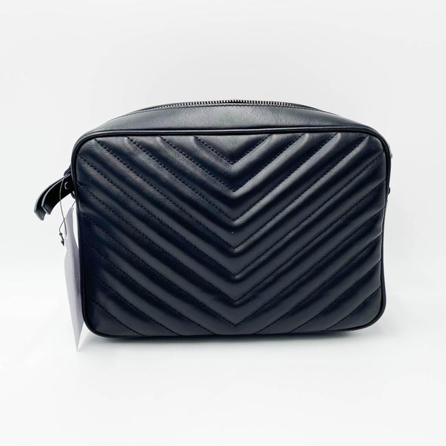 Saint Laurent Monogram Camera Lou Matelasse Black Calfskin Leather Cross Body Bag