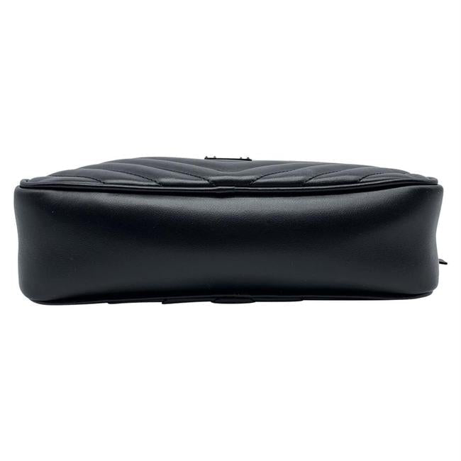 Saint Laurent Monogram Camera Lou Matelasse Black Calfskin Leather Cross Body Bag