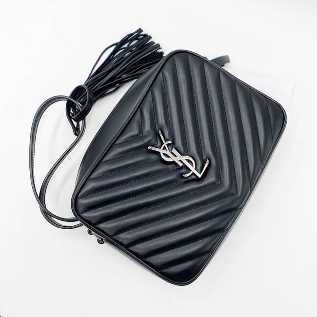 Saint Laurent Monogram Camera Lou Matelasse Black Calfskin Leather Cross Body Bag