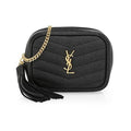 Saint Laurent Monogram Camera Lou Micro Matelasse Black Leather Cross Body Bag