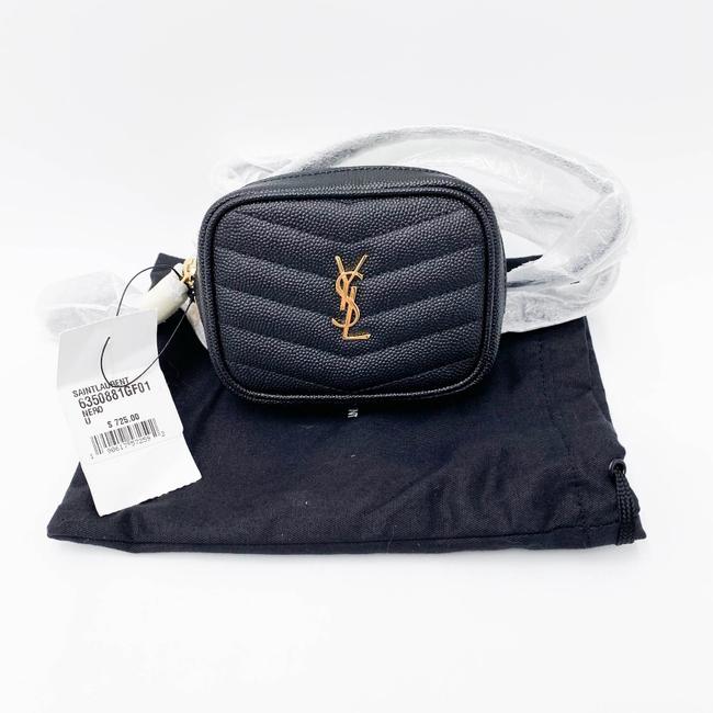 Saint Laurent Monogram Camera Lou Micro Matelasse Black Leather Cross Body Bag