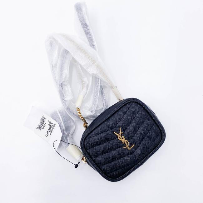 Saint Laurent Monogram Camera Lou Micro Matelasse Black Leather Cross Body Bag