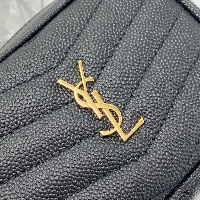 Saint Laurent Monogram Camera Lou Micro Matelasse Black Leather Cross Body Bag