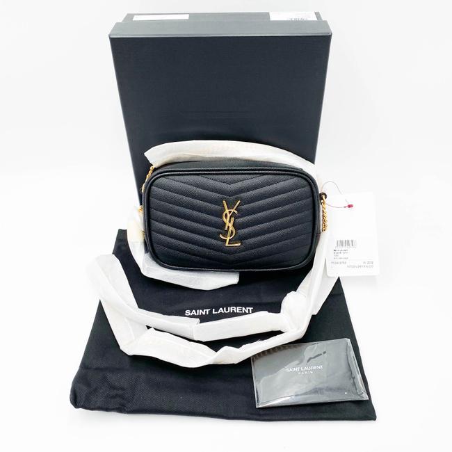 Saint Laurent Monogram Camera Lou Mini Black Leather Cross Body Bag