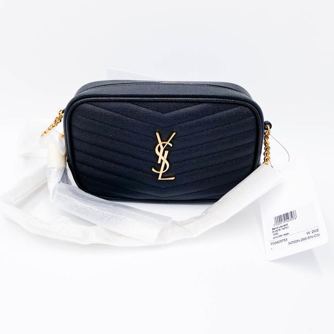 Saint Laurent Monogram Camera Lou Mini Black Leather Cross Body Bag