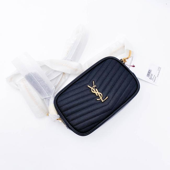 Saint Laurent Monogram Camera Lou Mini Black Leather Cross Body Bag