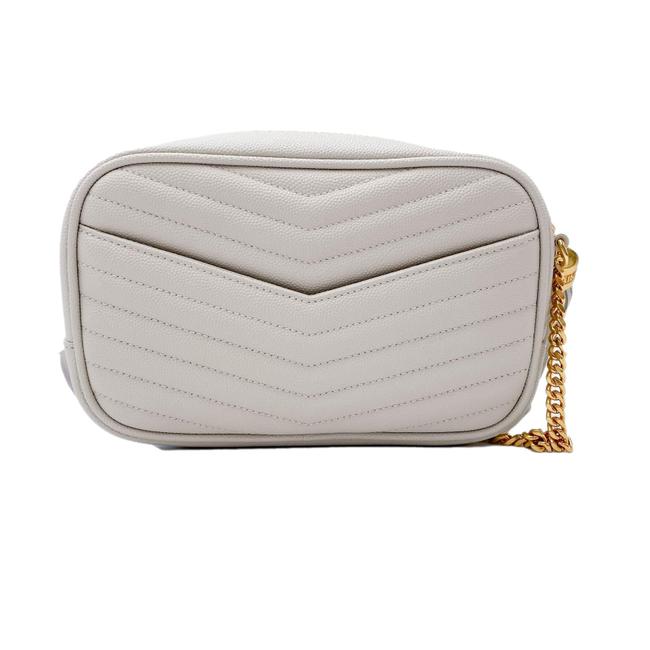 Saint Laurent Monogram Camera Lou Mini Cream White Leather Cross Body Bag
