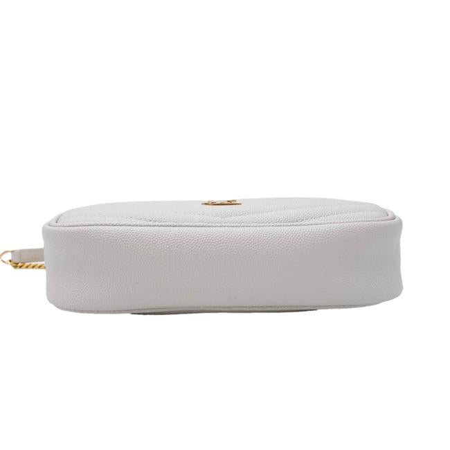 Saint Laurent Monogram Camera Lou Mini Cream White Leather Cross Body Bag
