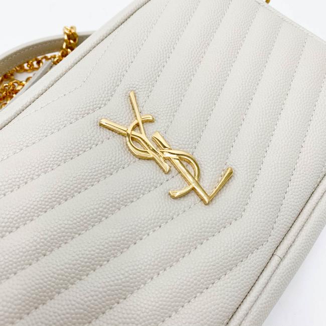 Saint Laurent Monogram Camera Lou Mini Cream White Leather Cross Body Bag