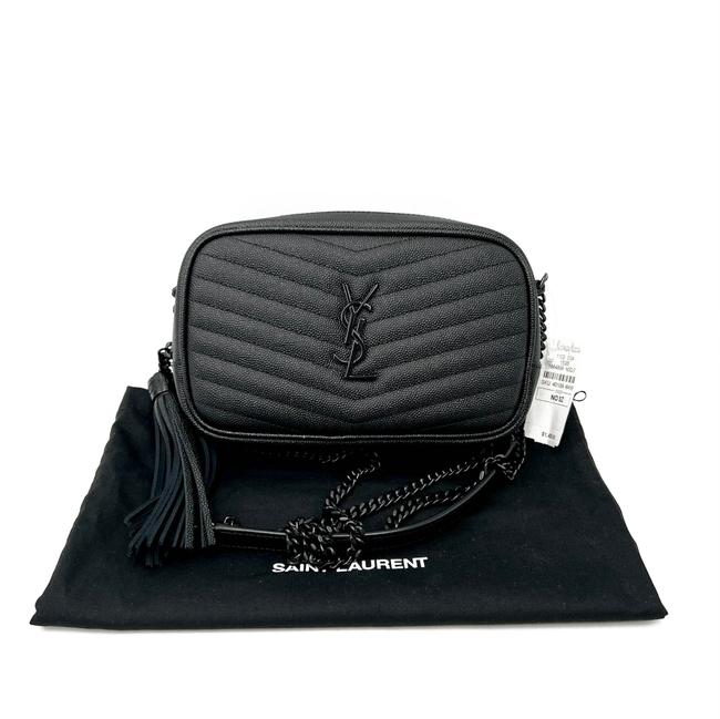 Saint Laurent Monogram Camera Lou Mini Matelasse Black Leather Cross Body Bag