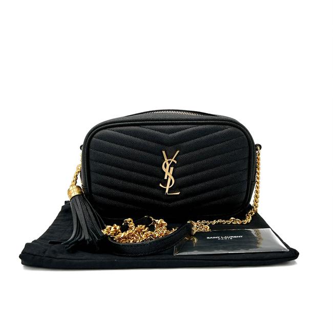 Saint Laurent Monogram Camera Lou Mini Matelasse Black Leather Cross Body Bag
