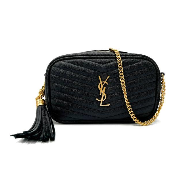 Saint Laurent Monogram Camera Lou Mini Matelasse Black Leather Cross Body Bag