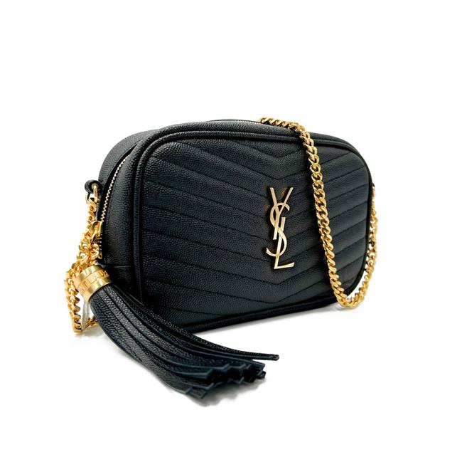 Saint Laurent Monogram Camera Lou Mini Matelasse Black Leather Cross Body Bag