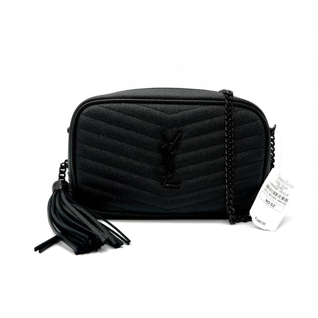 Saint Laurent Monogram Camera Lou Mini Matelasse Black Leather Cross Body Bag