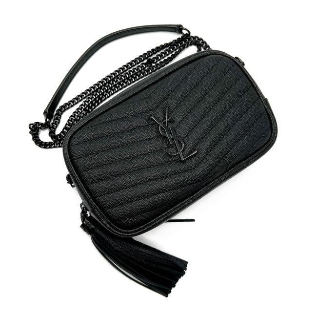 Saint Laurent Monogram Camera Lou Mini Matelasse Black Leather Cross Body Bag