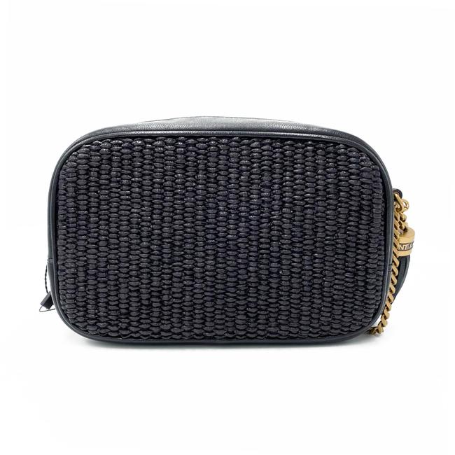 Saint Laurent Monogram Camera Lou Mini Raffia Black Leather Cross Body Bag