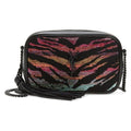 Saint Laurent Monogram Camera Lou Mini Tiger Stripe Black Leather Cross Body Bag