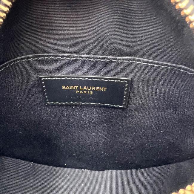Saint Laurent Monogram Classic Vinyle Round Quilted Polka-dot Black Leather Cross Body Bag