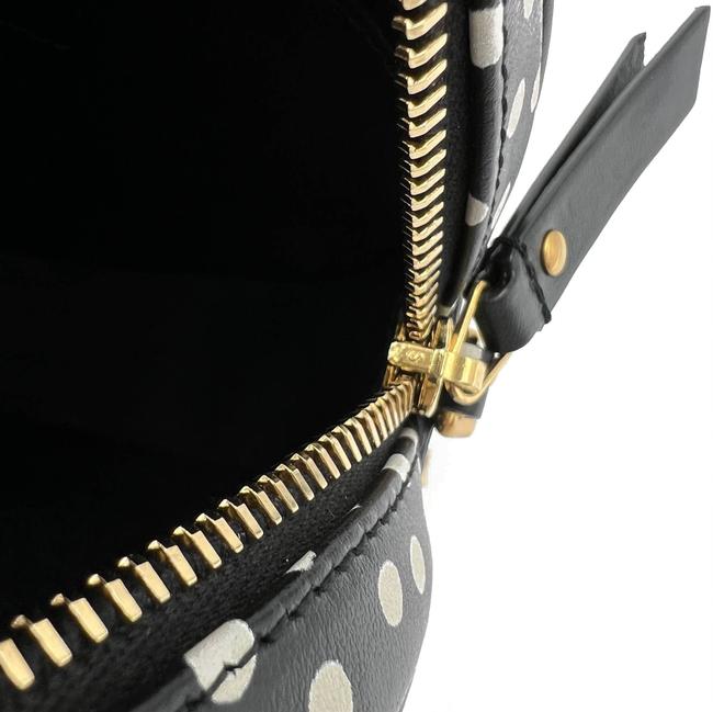 Saint Laurent Monogram Classic Vinyle Round Quilted Polka-dot Black Leather Cross Body Bag