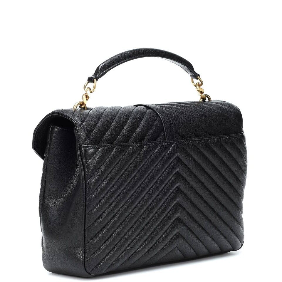 Saint Laurent Monogram Collège Large Black Leather Shoulder Bag