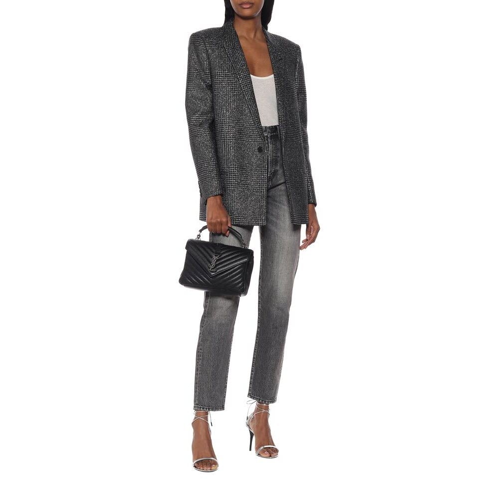 Saint Laurent Monogram Collège Medium Black Leather Shoulder Bag