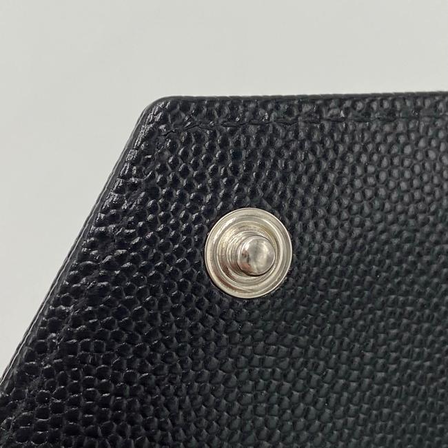 Saint Laurent Monogram Envelope Chain Wallet Grain De Poudre Matelasse Black Leather Cross Body Bag