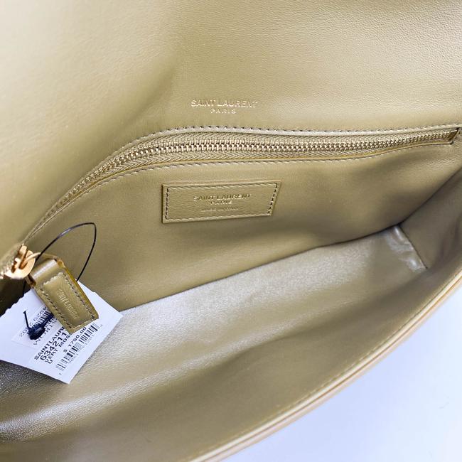 Saint Laurent Monogram Kate 99 Lizard Embossed Brown Suede Leather Shoulder Bag