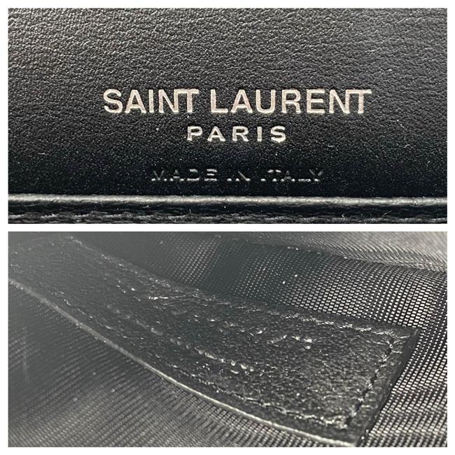 Saint Laurent Monogram Kate Belt Calfskin Crocodile Embossed Black Leather Messenger Bag