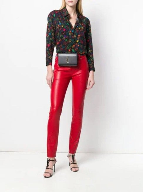 Saint Laurent Monogram Kate Belt In Grey Leather Messenger Bag